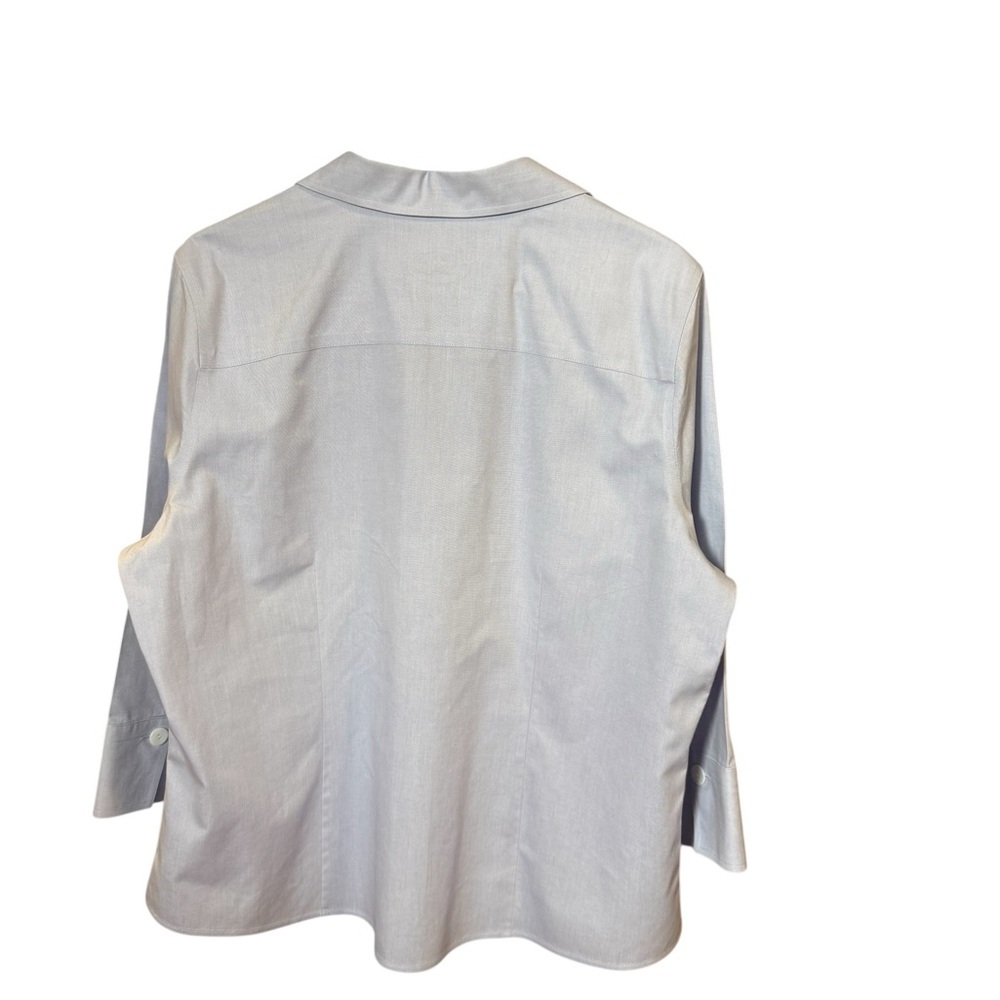 Foxcroft Non-Iron Blouse Light Blue 16 Cotton NWT - Picture 8 of 9